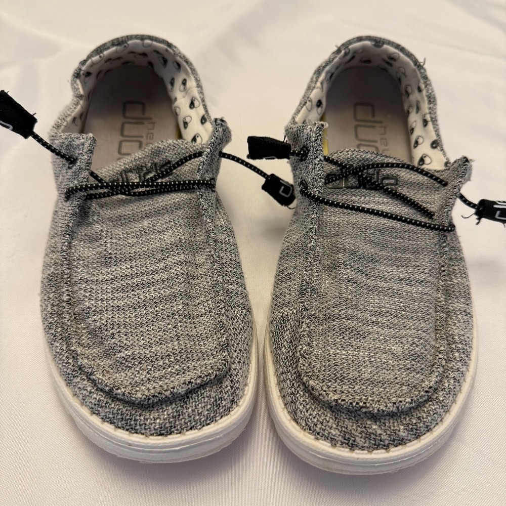 Hey Dude, Wendy Stretch Yin Yang, Size 10, Grey, Slip On Loafer, MSRP $60